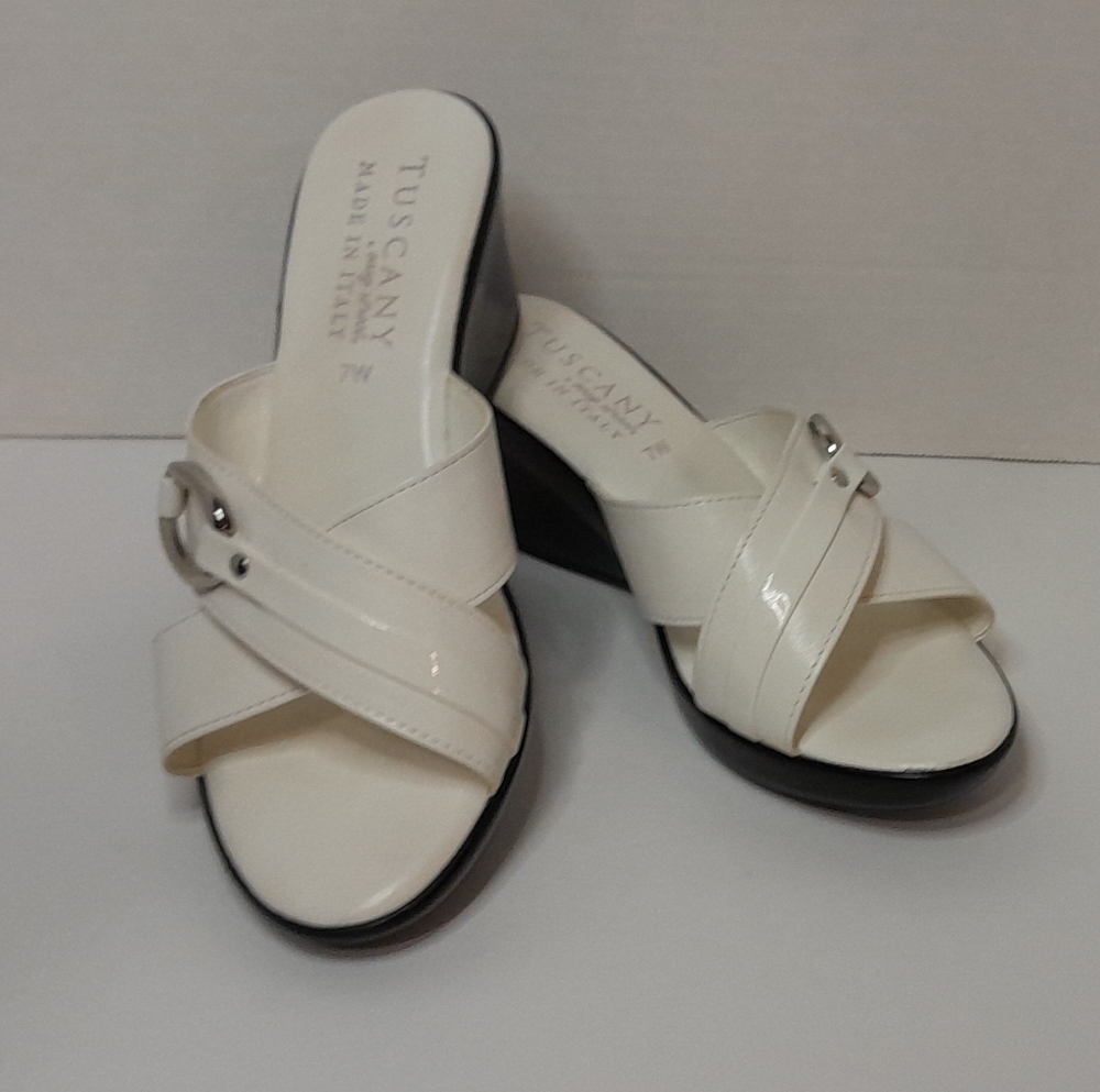 Tuscany by Easy Street Sandal Shoes Women's 7W Wedge Open Toe Pre-owned